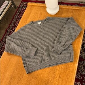 Modern ‘Frank And Oak’ Women’s SM ‘Seawool’ Gray Knit Crewneck Sweater